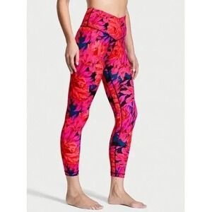 Victoria Secret Live On Point High-Rise Crossover Legging Size 2 Floral Pink